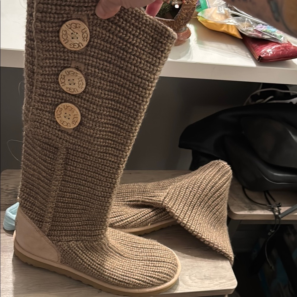 UGG Women's Brown Knit Winter Boots